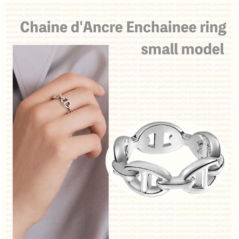 Small Model Chaîne d'Ancre Enchainee Ring 